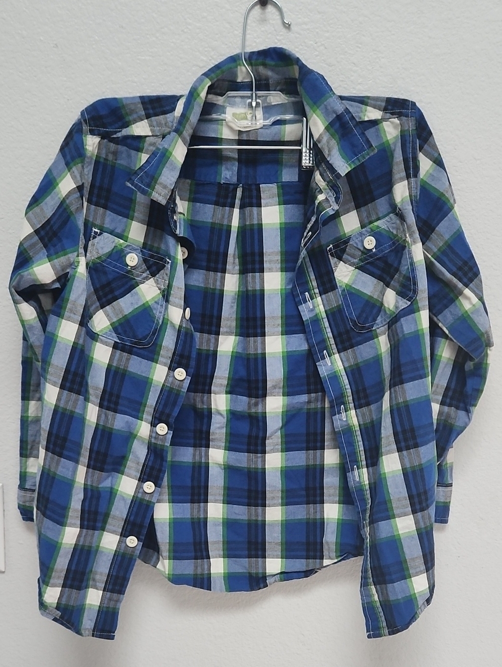 Crazy 8 Blue Green Plaid Button-Down Shirt